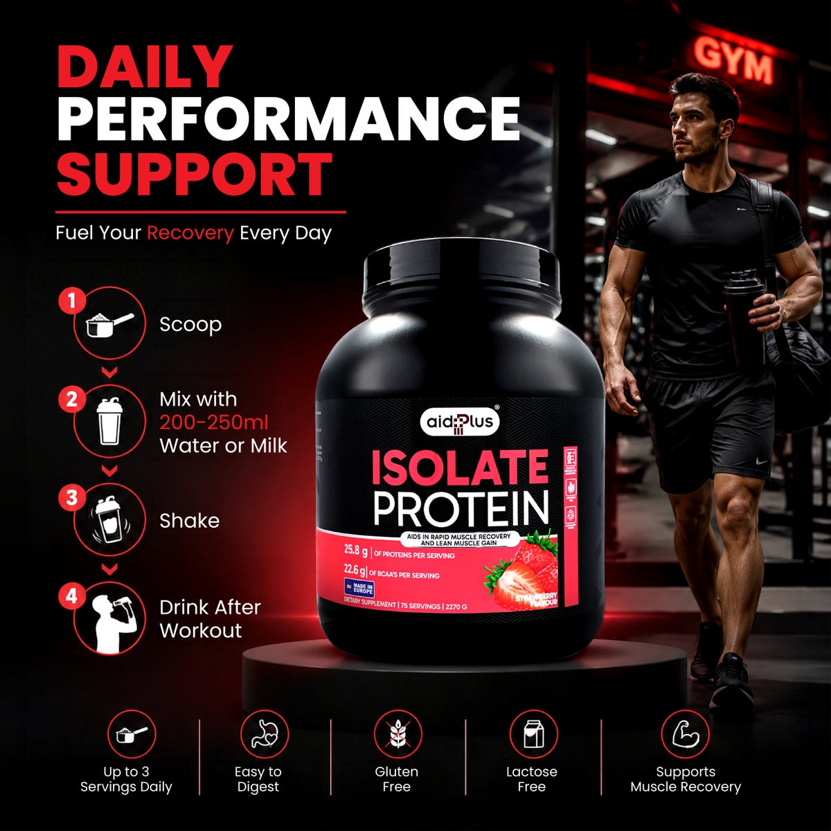 Aid Plus Isolate Protein Strawberry 2270g