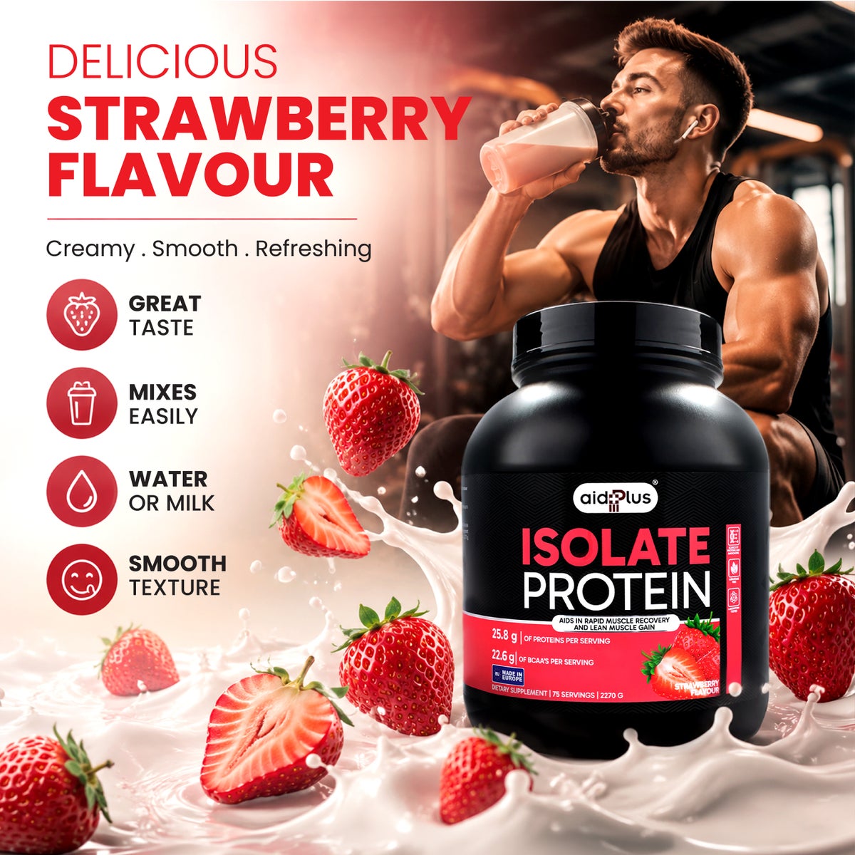 Aid Plus Isolate Protein Strawberry 2270g