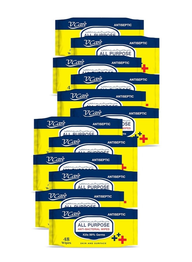 VCare All Purpose Anti Bacterial Wipes - Image 1