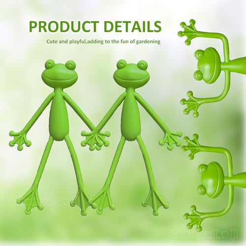 TNDCKP (5Pcs) Frog Plant Stand, Frog Plant Holder, Flower Pot Hugger Plant Climbing Fixture Clips, Cute & Stable Support, Make Your Plants Stand More Upright, For Indoor, Outdoor - Image 2