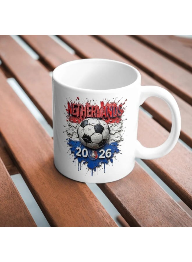راين كوب قهوة مشجع كرة القدم هولندا 2026، هدية لمحبي كرة القدم الهولندية - Image 3