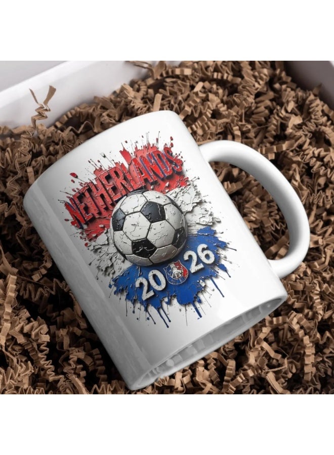 راين كوب قهوة مشجع كرة القدم هولندا 2026، هدية لمحبي كرة القدم الهولندية - Image 2
