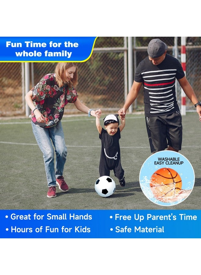 GSE Games & Sports Expert GSE Games & Sports Expert 6 Pack Sports Balls with Pump & Mesh Bag, Included 5" Basketball, 5" Volleyball, 5" Soccer Ball, 5" Playground Ball, 6.5" Football & 2.75" Baseball  - Image 5