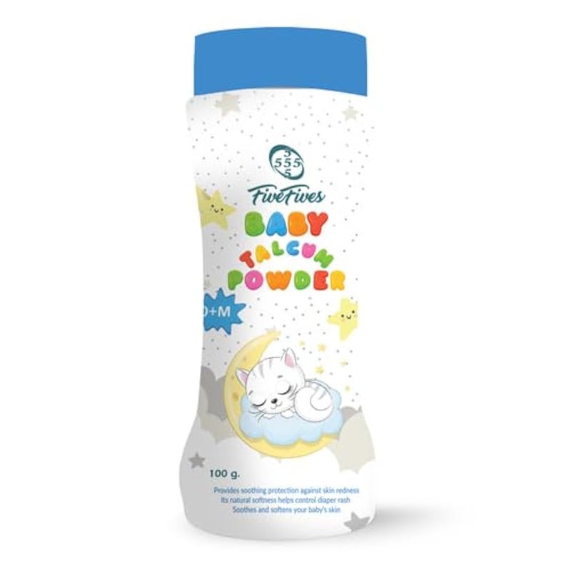 Five Fives Super Blue Talcum Powder, 100 gm - Image 3