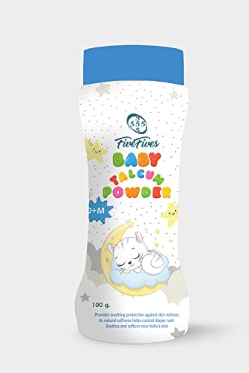 Five Fives Super Blue Talcum Powder, 100 gm - Image 4