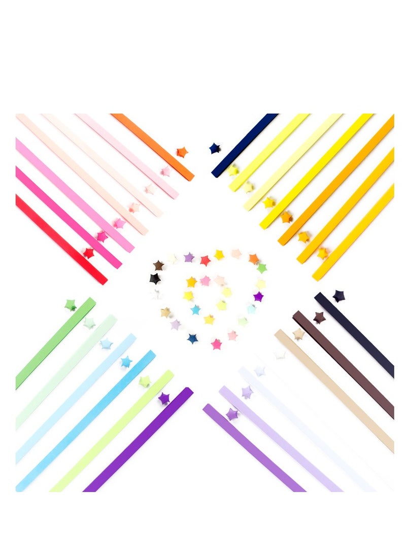 2700 Sheets Origami Stars Paper Strips Double Sided Lucky Colorful Star Decoration Folding Strips for Gifts DIY Arts Crafting Supplies, School Teaching, 27 Colors - Image 1