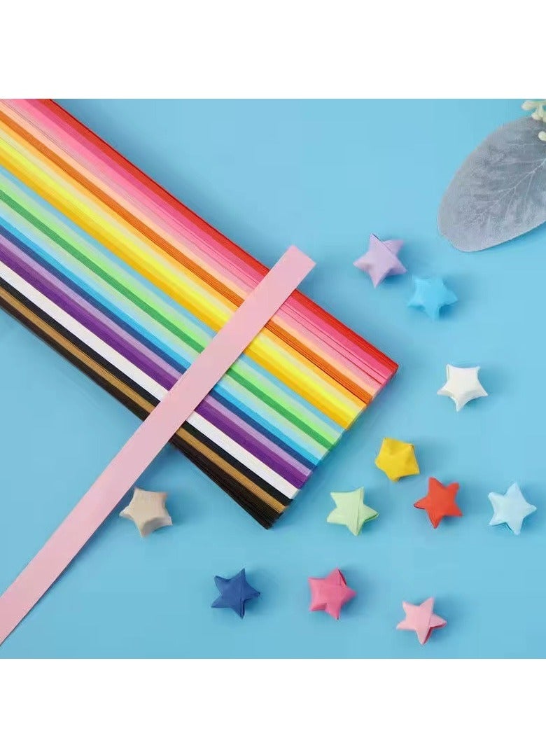 2700 Sheets Origami Stars Paper Strips Double Sided Lucky Colorful Star Decoration Folding Strips for Gifts DIY Arts Crafting Supplies, School Teaching, 27 Colors - Image 2