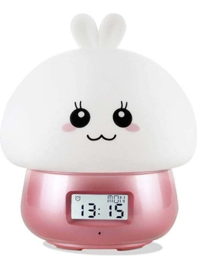 NIBEMINENT DIY Recordable Alarm Clock With Night Light White/Pink/Black - Image 1