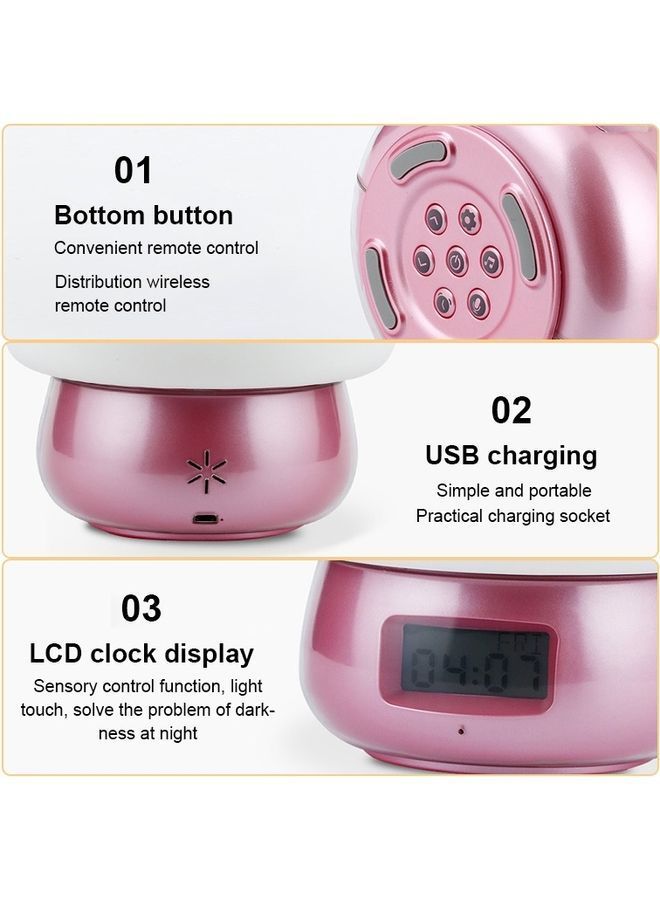 NIBEMINENT DIY Recordable Alarm Clock With Night Light White/Pink/Black - Image 4