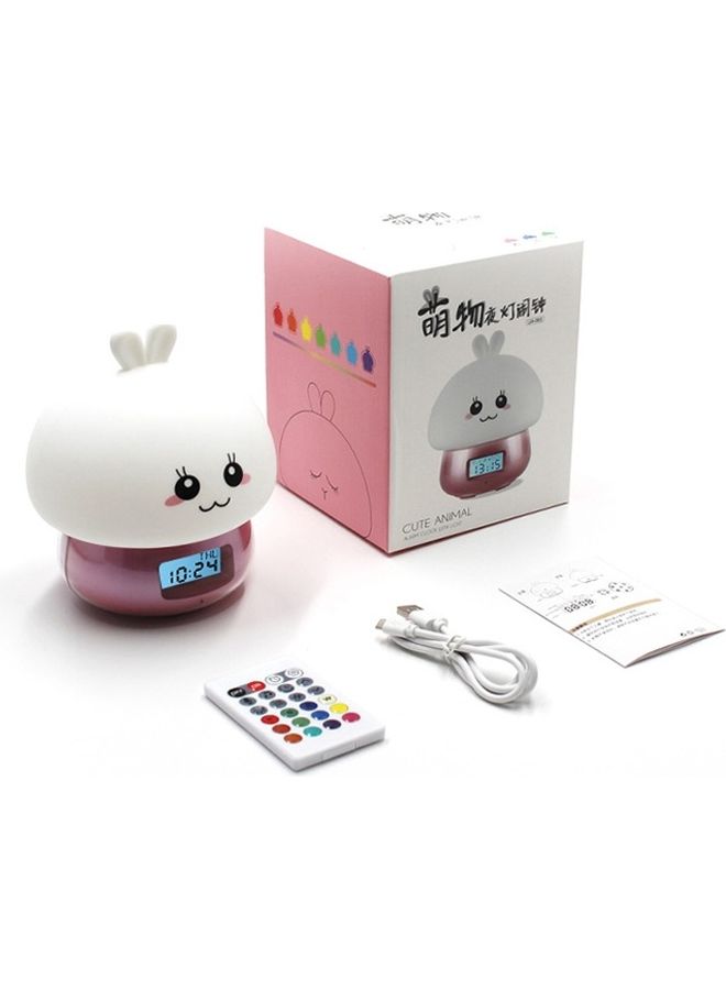 NIBEMINENT DIY Recordable Alarm Clock With Night Light White/Pink/Black - Image 2