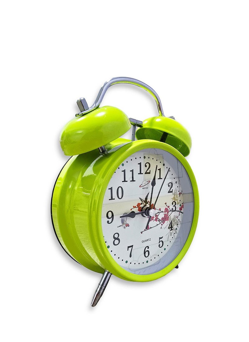 Generic Mini alarm clock, cute office decor, special gift, bedroom decor, with rose-shaped background, green color  - Image 2