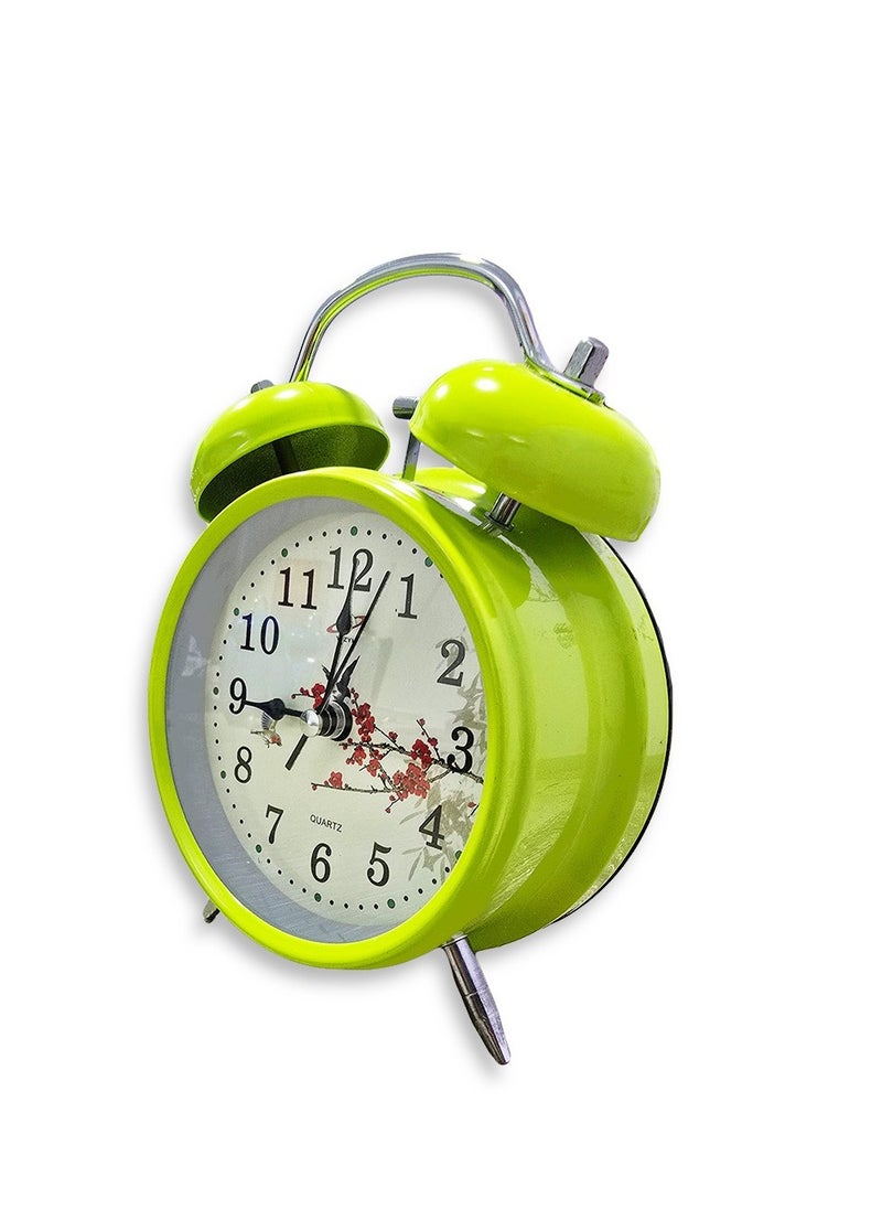 Generic Mini alarm clock, cute office decor, special gift, bedroom decor, with rose-shaped background, green color  - Image 3