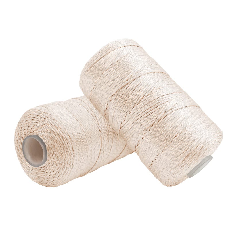 Uiopa Macrame Cord 15mm x 400m Nylon Macrame Yarn for Crochet and Knitting Beige Crochet Yarn for Wall Hangings Dream Catchers Jewelry Making DIY Craft Project