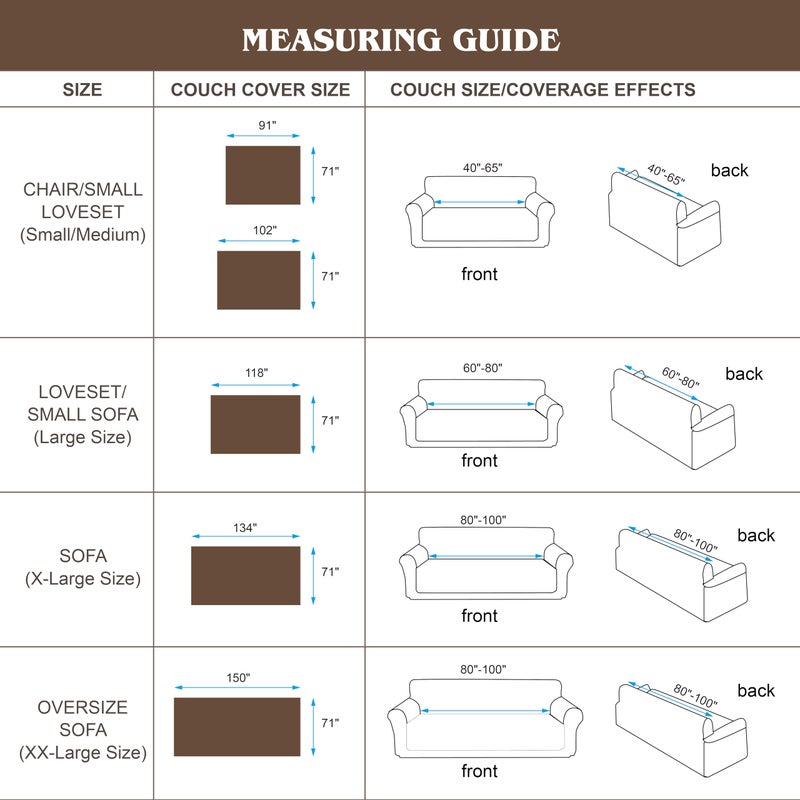 YUEANG Waterproof Couch Cover, Reversible, Pet-Friendly, Washable and Anti-Slip Couch Covers for Sofa Protection with 3 Cushions, Sofa Slipcovers for Dogs and Cats (71Ã—118in/Khaki) - Image 5