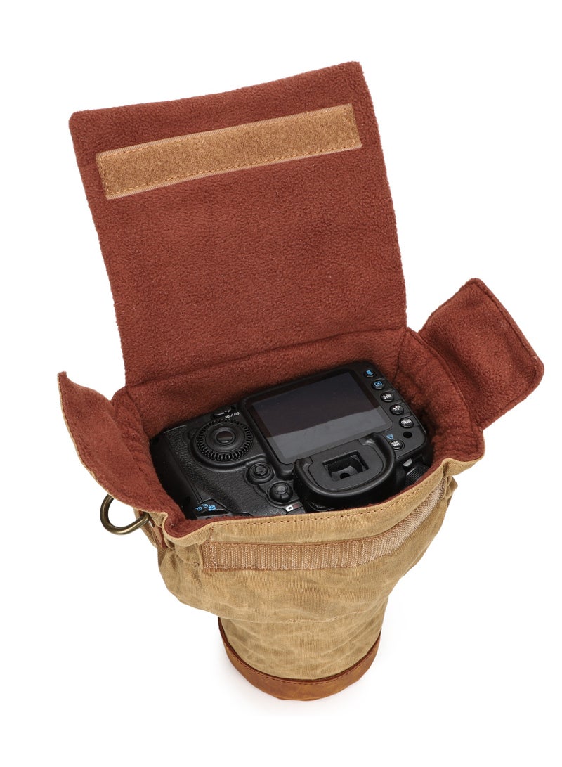 حقيبة كتف مقاومة للسقوط للكاميرات، حقيبة كتف للكاميرات الرقمية من نوع DSLR، حقيبة مبطنة وحامي للكاميرا، مصنوعة من القماش القاني. - Image 3