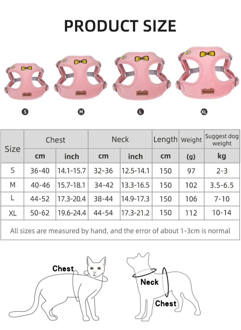Reflective Breathable Pet Harness Vest With Adjustable Leash for 3-7KG