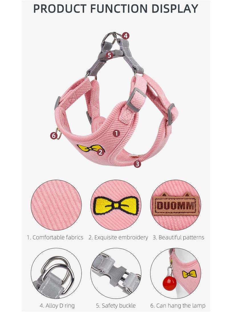 Reflective Breathable Pet Harness Vest With Adjustable Leash for 3-7KG