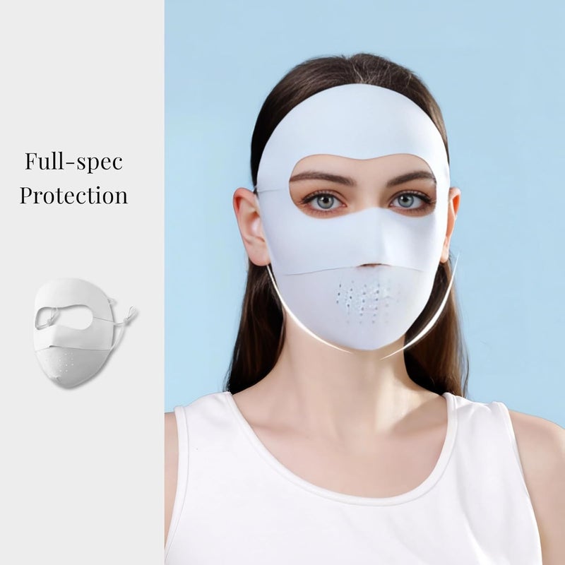 Excefore Full-Face Sun Protection Mask with UPF 50+ UV Protection - Light Grey - Image 2