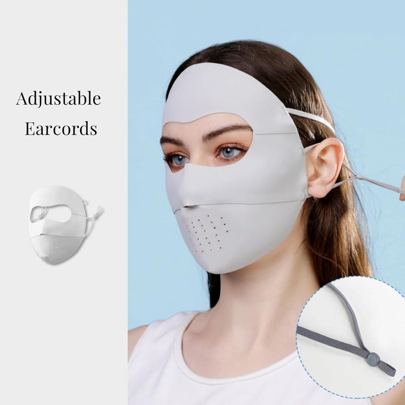 Excefore Full-Face Sun Protection Mask with UPF 50+ UV Protection - Light Grey - Image 5