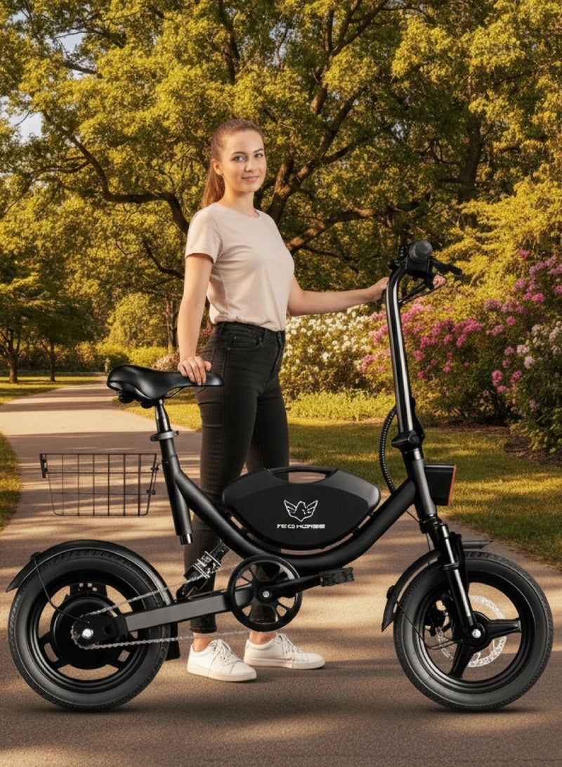 ويندهورس دراجة كهربائية Windhorse W3 قابلة للطي بقوة 500 واط للبالغين، بطارية 36 فولت 8 أمبير، سرعة تصل إلى 35 كم/س، مدى 19–35 كم، عجلات 14 إنش، نظام تعليق مزدوج، فرامل قرصية، سلة أمامية - Image 3