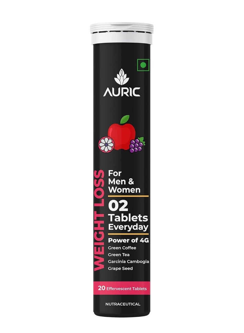 AURIC Weight Loss Get Slim Effervescent Weight Management Fat Burner Tablet - Drop Fizz & Drink Tablets 20 - Image 1