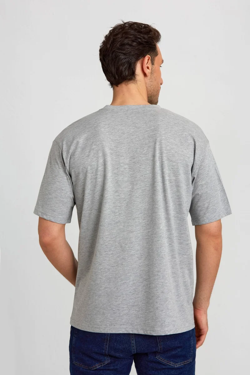 Bisse Basic Over Size T-Shirt Gray Melange TS2410N24199_D55-1