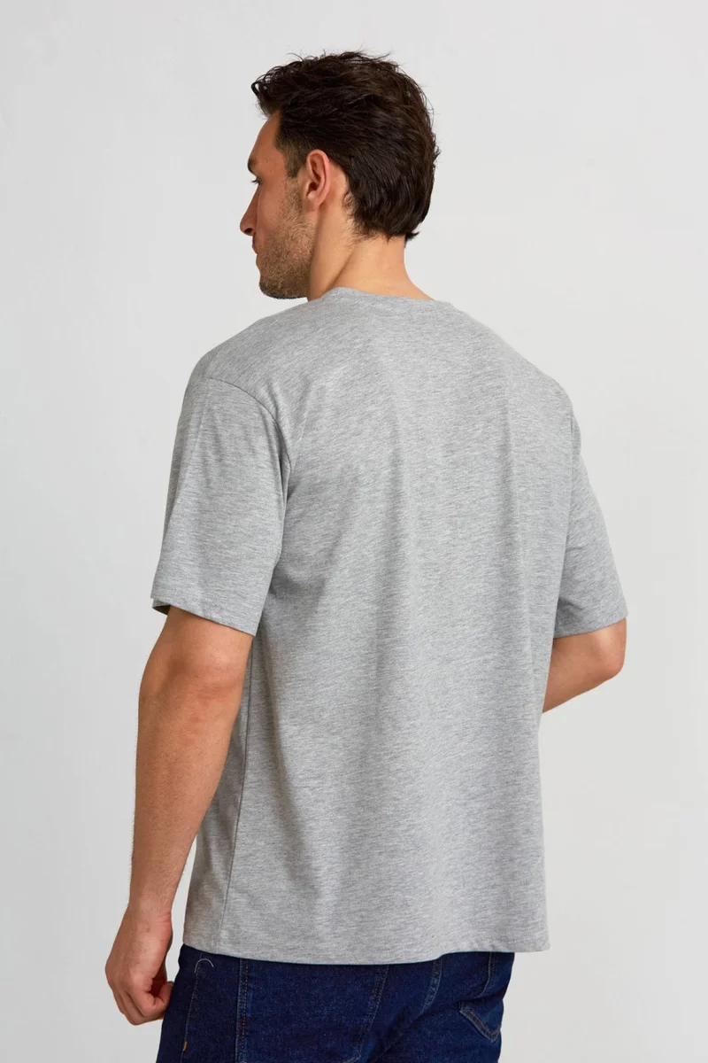 Bisse Basic Over Size T-Shirt Gray Melange TS2410N24199_D55-1