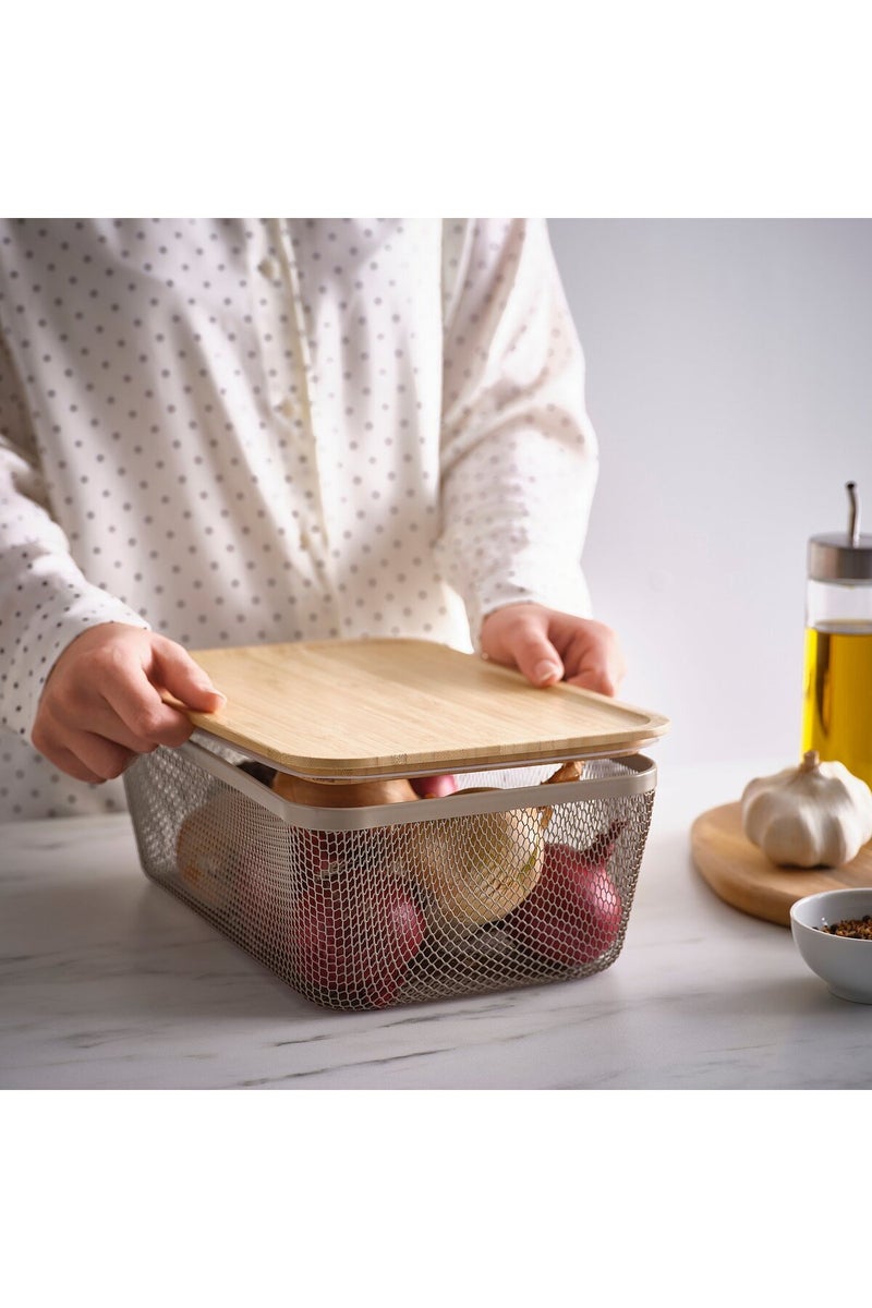 Lid, large rectangular/bamboo, 32 x 21 cm - Image 5