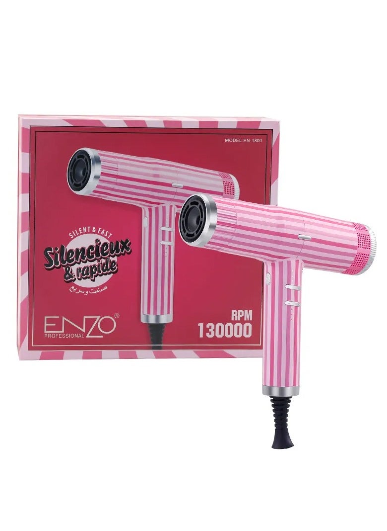 ENZO Professional - ENZO EN-1801 Salon 130000 RPM AC Motor Vacuum Diffuser Nozzle Blow Dryer Negative Ion Revair Fast Drying High Speed Hair Dryer - Image 1