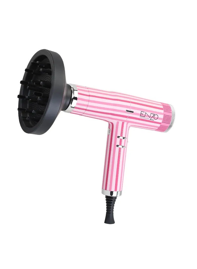 ENZO Professional - ENZO EN-1801 Salon 130000 RPM AC Motor Vacuum Diffuser Nozzle Blow Dryer Negative Ion Revair Fast Drying High Speed Hair Dryer - Image 1