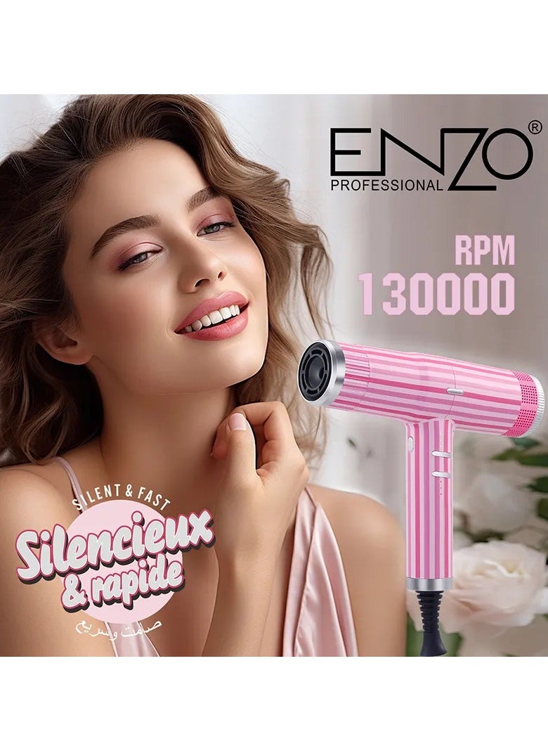 ENZO Professional - ENZO EN-1801 Salon 130000 RPM AC Motor Vacuum Diffuser Nozzle Blow Dryer Negative Ion Revair Fast Drying High Speed Hair Dryer - Image 1
