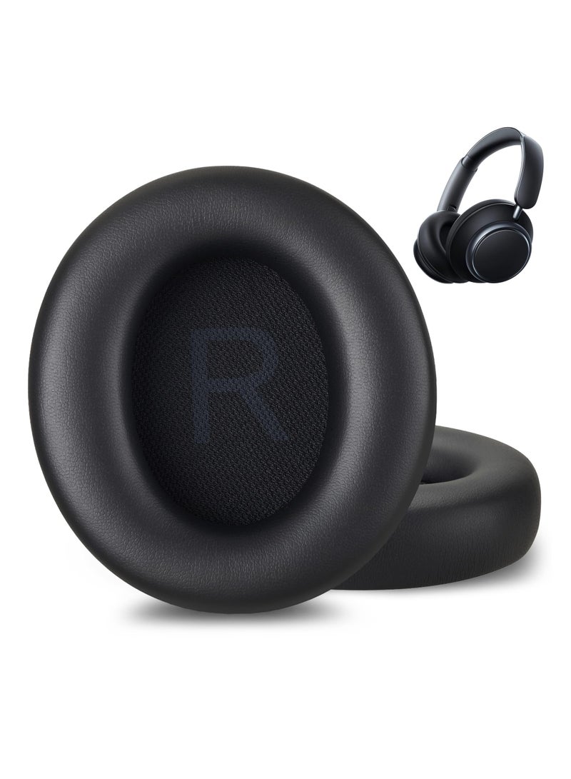 Earpads Replacement for Anker Soundcore Space Q45 Headphones,Ear Pads Cushions with Softer Protein Leather,Noise Isolation Foam,Black  - Image 1
