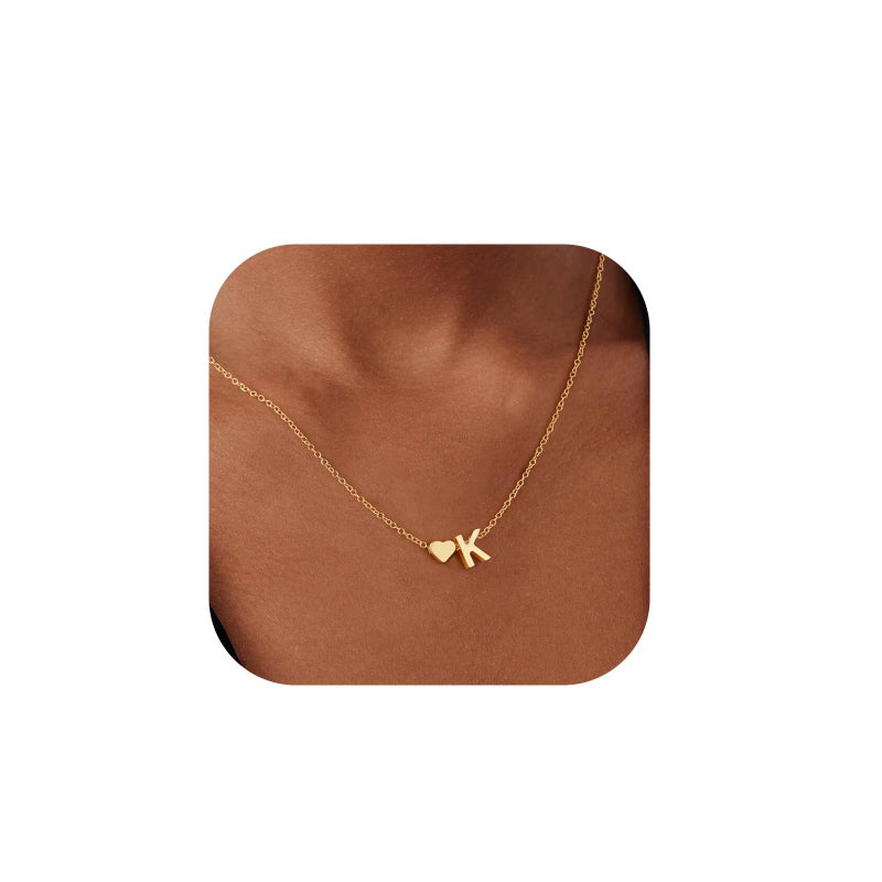 Fohufo Initial Necklaces for Women Girls - 14K Gold Plated Dainty Tiny Initial Letter Necklaces, Graduation Gifts, Teen Girl Gifts, Birthday Gifts for Women Mom Jewelry Custom Name Necklace , Valentine's day Gifts, Letter K - Image 1