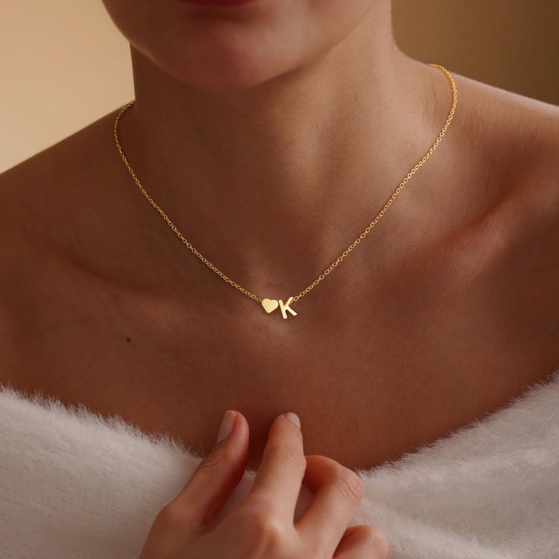 Fohufo Initial Necklaces for Women Girls - 14K Gold Plated Dainty Tiny Initial Letter Necklaces, Graduation Gifts, Teen Girl Gifts, Birthday Gifts for Women Mom Jewelry Custom Name Necklace , Valentine's day Gifts, Letter K - Image 4