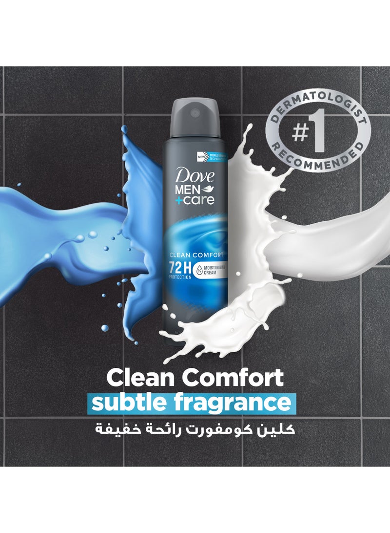 DOVE MEN Antiperspirant Deodorant Body Spray, Clean Comfort, Triple Defense Technology 150ml - Image 4