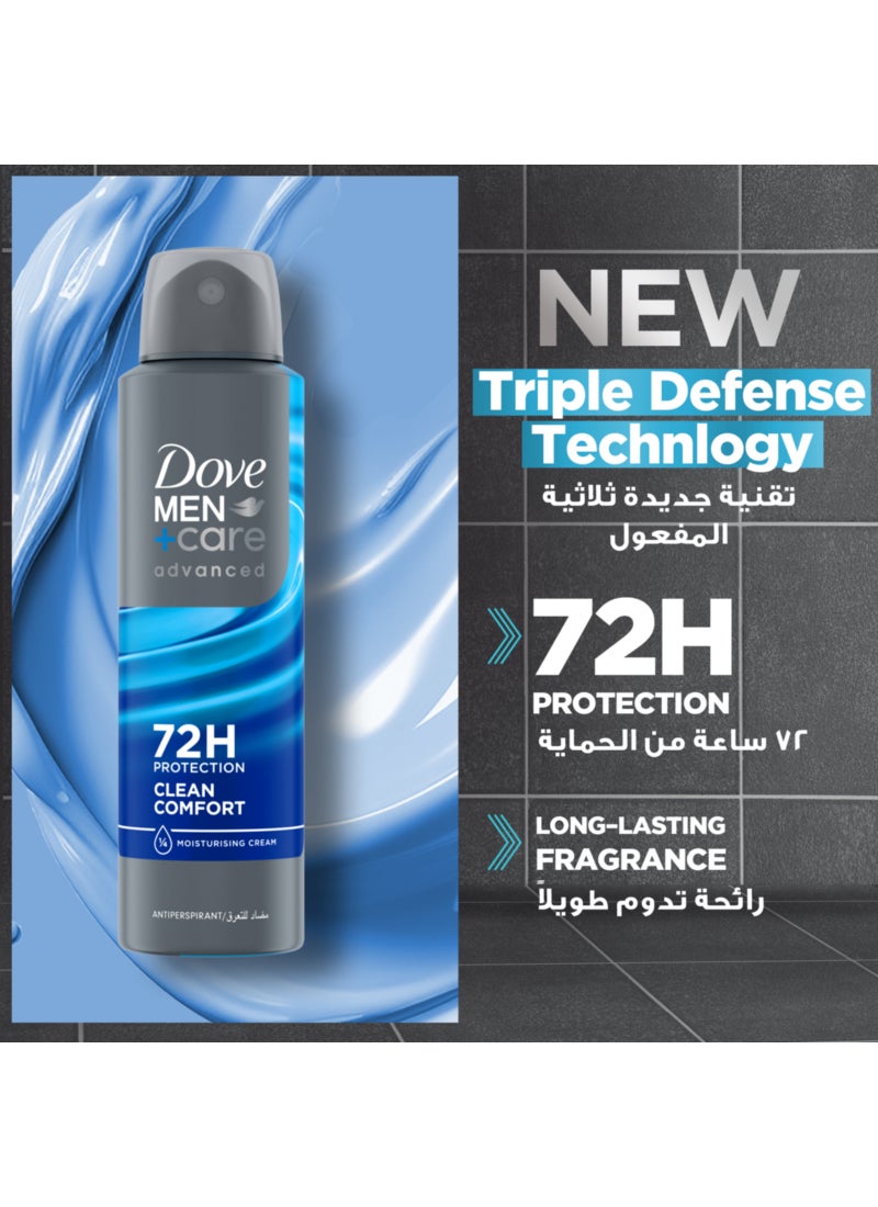 DOVE MEN Antiperspirant Deodorant Body Spray, Clean Comfort, Triple Defense Technology - Image 3