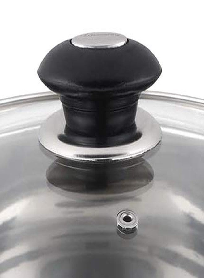 Uniware Stainless Steel Pot with Glass Lid (2.8 QT, 18H x 10.5D cm) - Image 2