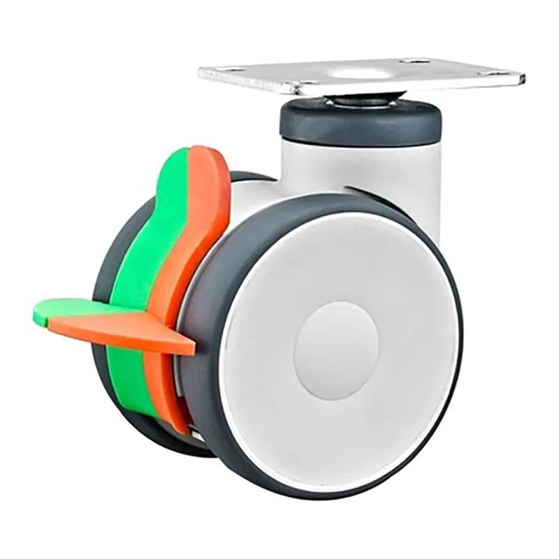 3 Inch TPR Double Caster Universal Wheel With Screw Rod Top Hole Flat Bottom Mute 1Pcs A 1 - Image 1