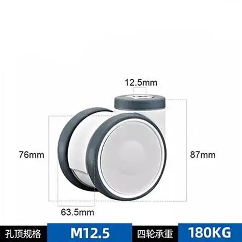 3 Inch TPR Double Caster Universal Wheel With Screw Rod Top Hole Flat Bottom Mute 1Pcs A 1 - Image 3