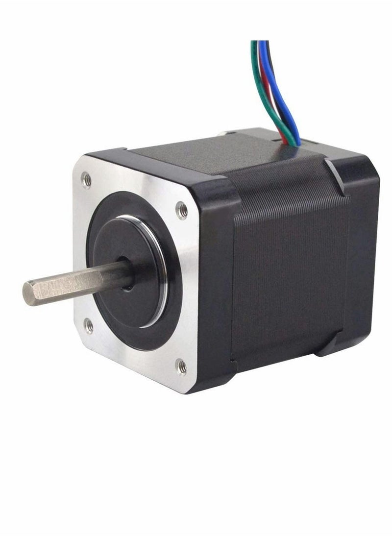 Y&D Dual Shaft Nema 17 Stepper Motor Bipolar 0.5A/24Ncm/48mm Body/4-lead Wires/60cm Cable and Connector Compatible with 3D Printer/CNC  - Image 1