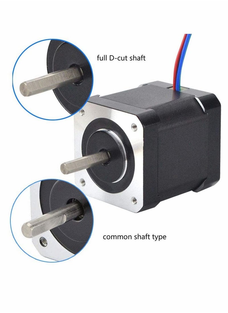 Y&D Dual Shaft Nema 17 Stepper Motor Bipolar 0.5A/24Ncm/48mm Body/4-lead Wires/60cm Cable and Connector Compatible with 3D Printer/CNC  - Image 3