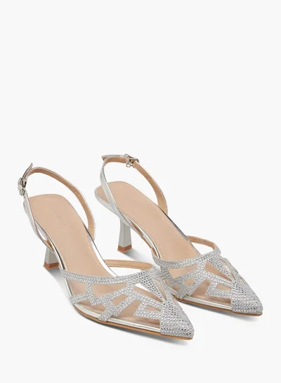 Flora Bella By Shoexpress Women Pointed Toe Shoes with Flared Heels and Buckle Closure