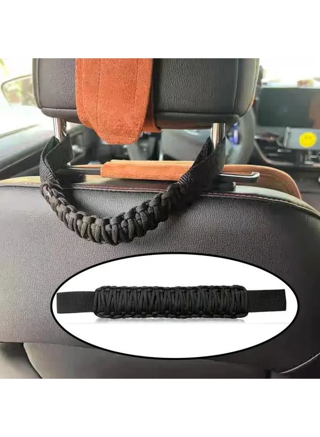 2Pcs Heavy Duty Universal SUV Truck Headrest Armrest Covers With Rolling Rod Grips Black - Image 5
