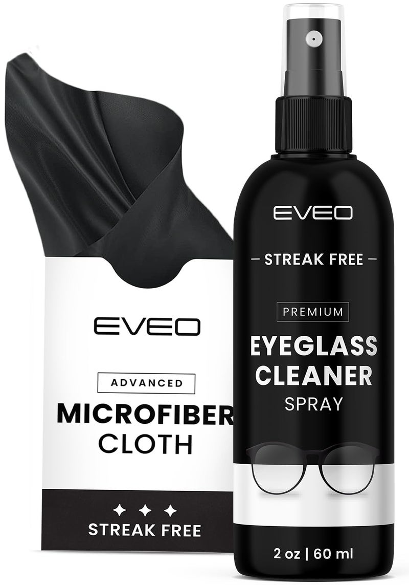 EVEO Eyeglass Cleaner Spray - No Streaks Technology with Microfiber Cleaning Cloth- Glasses Cleaning Kit - Glasses Cleaner Spray with Lens Cleaner Cloth - Screen & Eye Kit - 1 Pack - Image 1