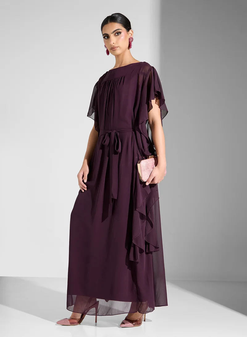 سنوار GEORGETTE SIDE FRILL DRESS