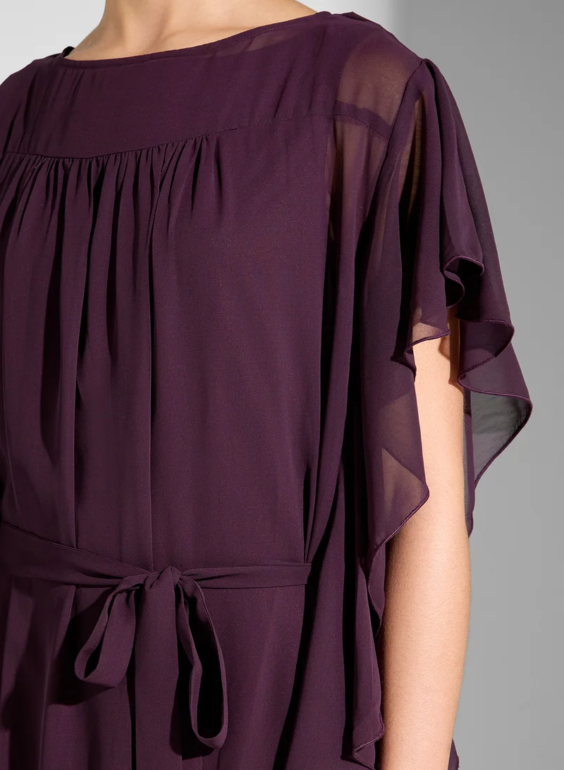 سنوار GEORGETTE SIDE FRILL DRESS