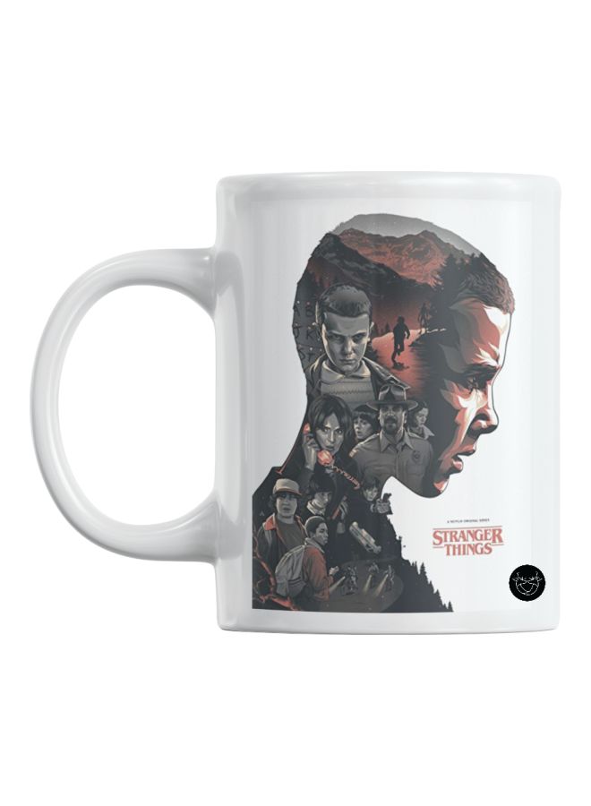 اليشمك مج مطبوع عليه عبارة Stranger Things رمادي/ أحمر/ أبيض 23سم