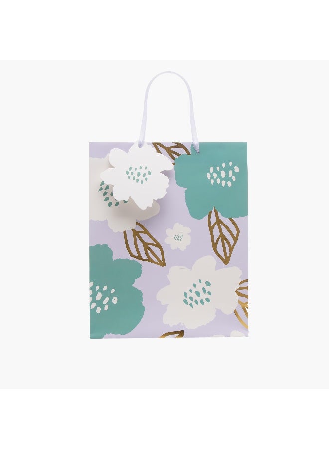 Findz Leaf Print Paper Gift Bag - Large - Image 1