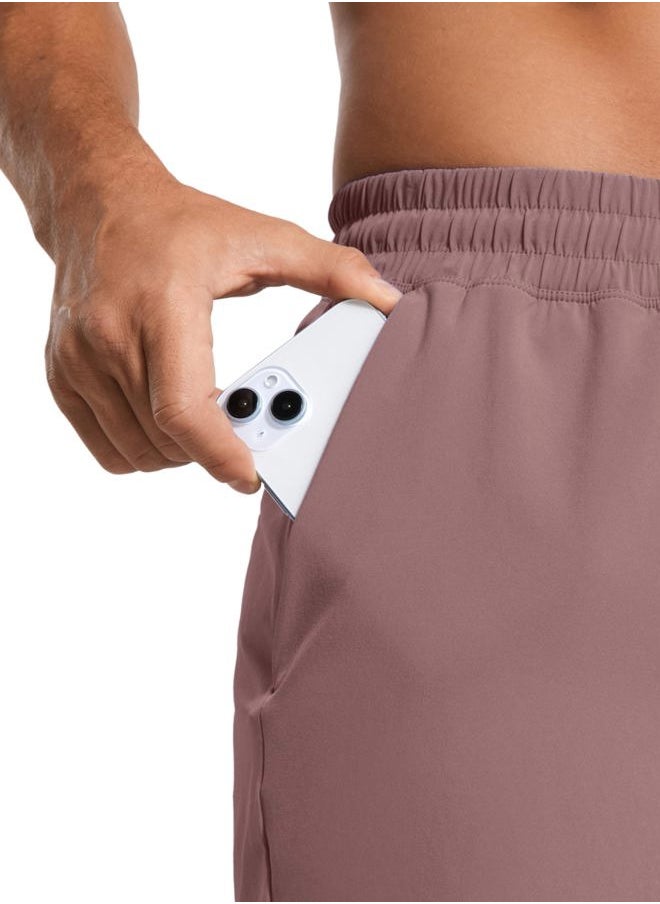 CRZ YOGA Men's Linerless Workout Shorts - 7'' Quick Dry for Running Sports Athletic Gym with Pockets Mauve Medium  - Image 4