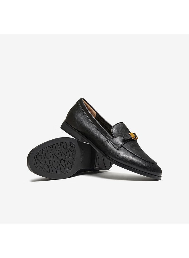 Basto 26 Spring British Ultra-soft Lambskin Loafers Women Single Shoes Uxs01aa6 Black 35 - Image 3
